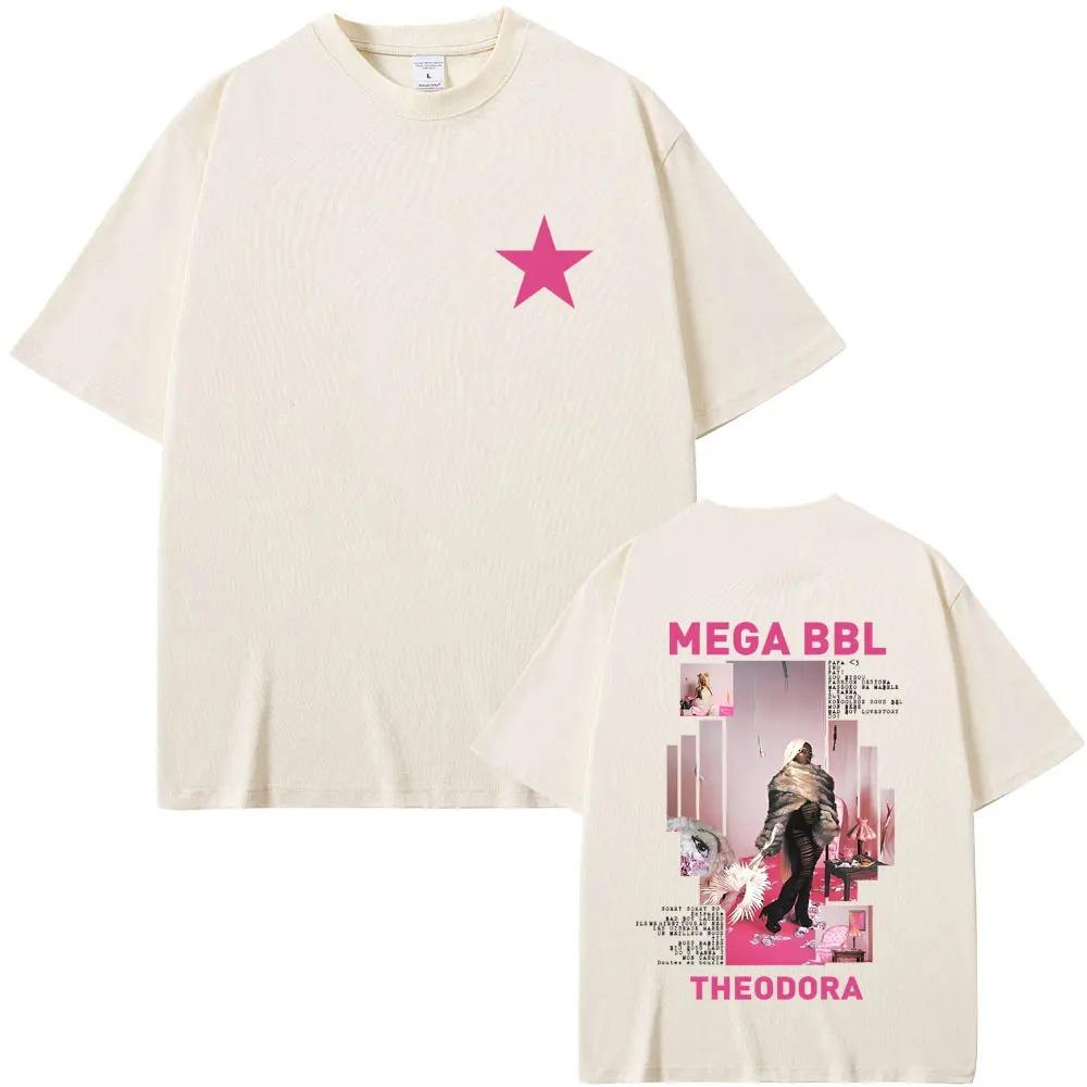 Rapper Theodora Mega Bbl Album Graphic T-shirt Men Women  Fashion Pop Music T Shirt Plus Size Streetwear Cotton Top Hip Hop Soft