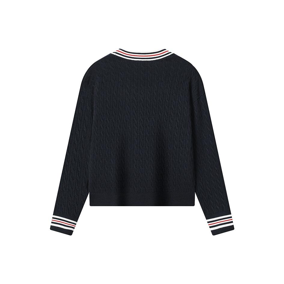 Fila Heritage Fashion Simple Casual Versatile Comfortable Retro College Style Loose Long Sleeve Sweater Women Sweater F11W548419FNV