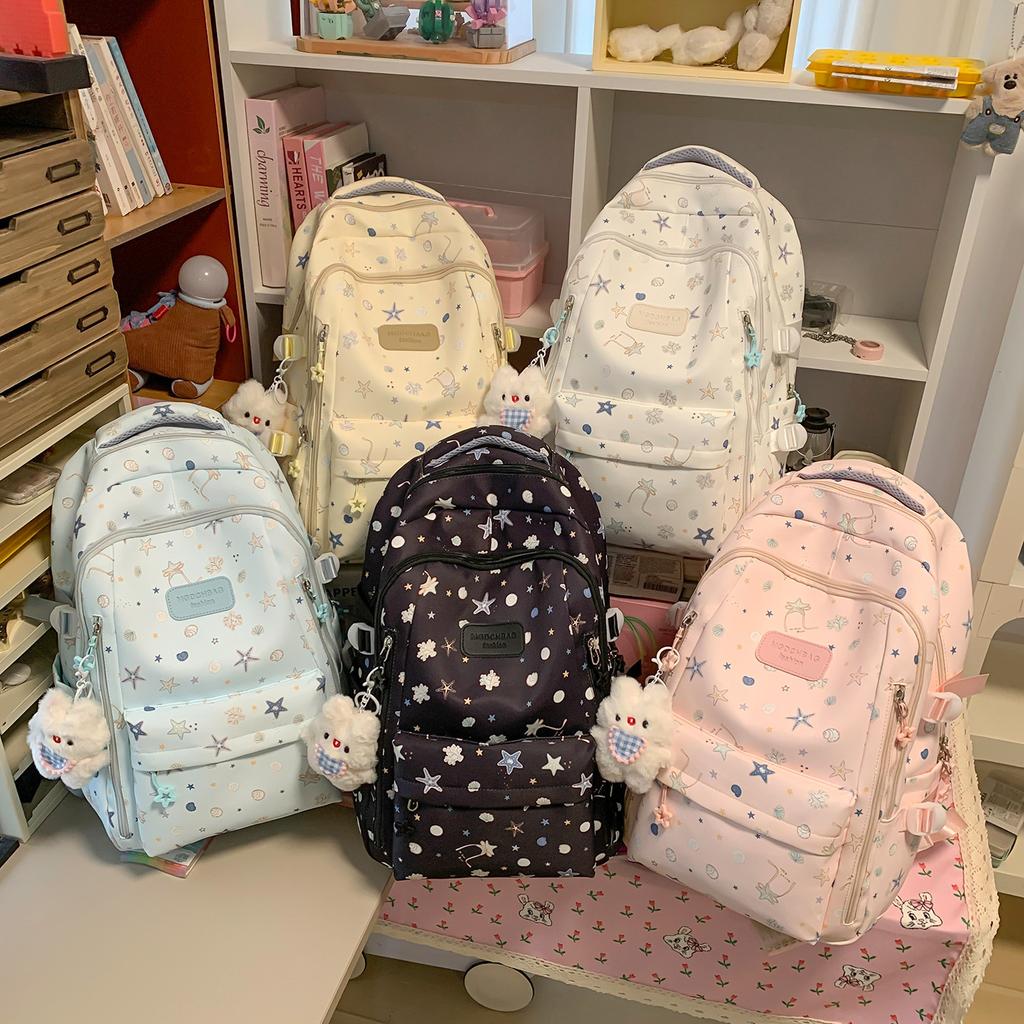Schoolbag Korean version of small fresh schoolbag Japanese princess versatile cute casual printed backpack junior high school class backpack