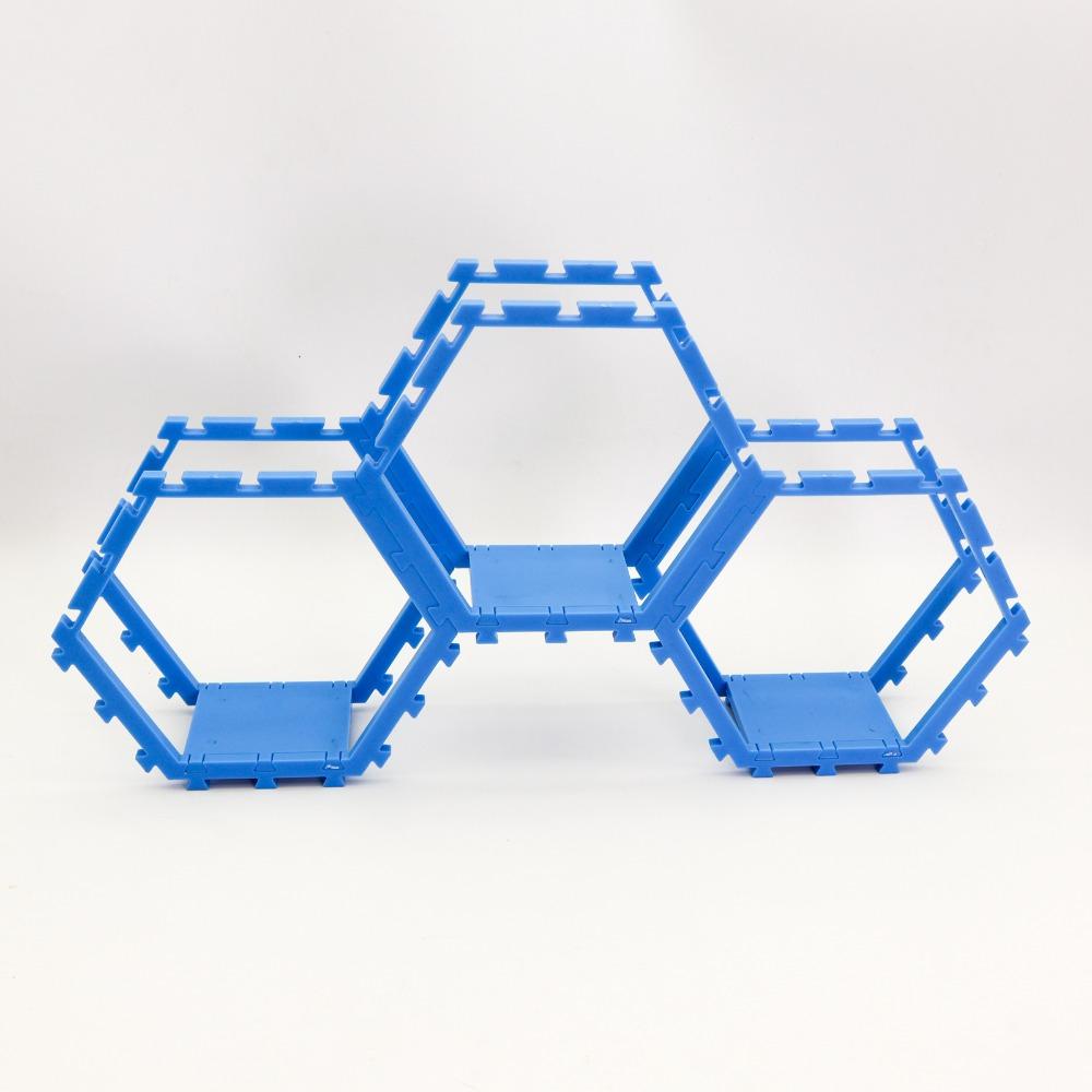 

3PCS Splicing Honeycomb Storage Rack DIY Toy Storage Tool Gifts Toy Showcase Stand синій