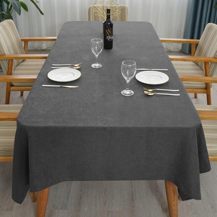 Rectangular Tablecloth Waterproof 140x180 Cm Gray Microvelour