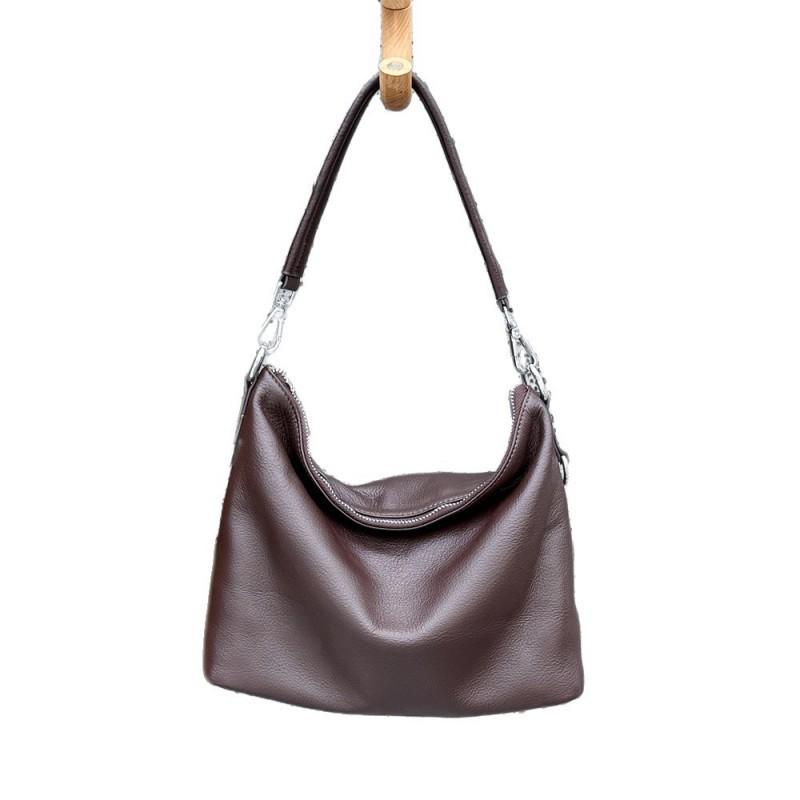 Real Leather Women's Bag Large Capacity Tote Fashionable Natural Drop Armpit Shoulder