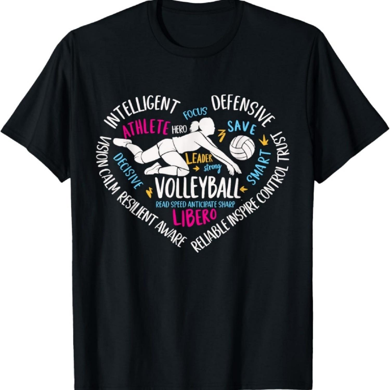 

Girls Volleyball Libero Heart Volley for Teens Women T-Shirt XXXXXL чорний