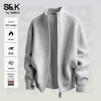 Baleno Men's S&K Full-Zip Stand Collar Knit Cardigan