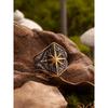 Night Works "Firm GUARD" Fashion Retro Gold North Star Wide Style Ring for Men Plus Size