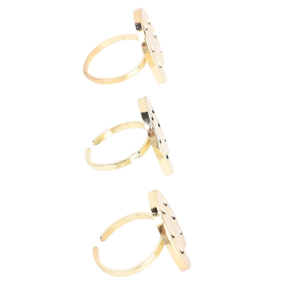 3 STÜCKE Mini Nail Art Palette Fingerringe Aluminium Tragbare Metall Maniküre Palette Nagellack Mischen