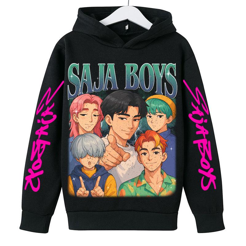 Movie New Kids K-Pop Demon Hunters Hooded Tops Toddler Girl Clothes KPop Demon Hunters Hoodie Girls Fashion Casual Sweatshirt