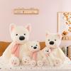 White Highland West Terrier With Scarf Plush Toy Stuffed Animal Doll Gift Kids