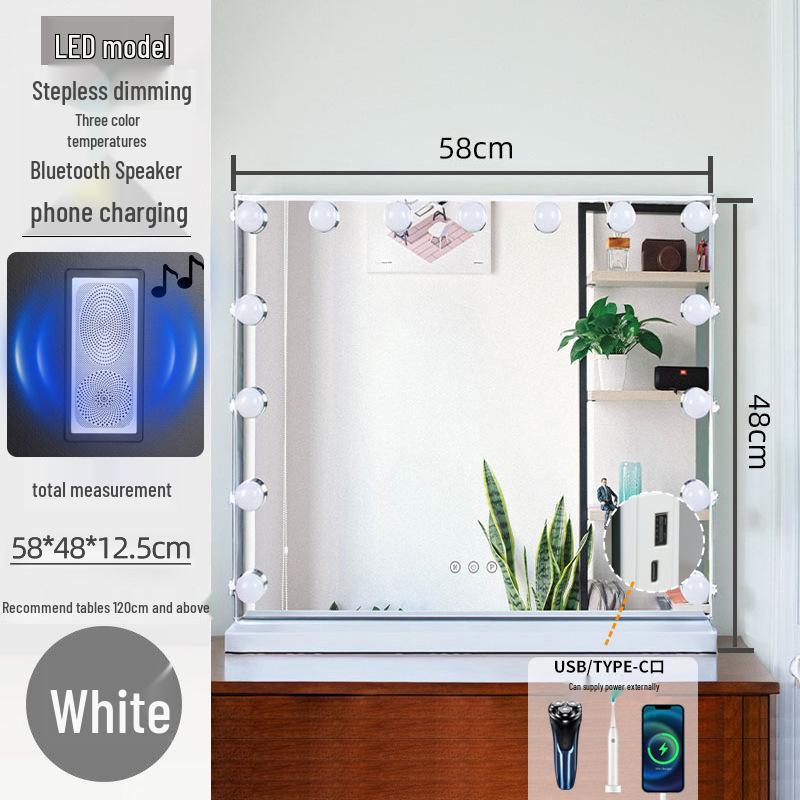 Large Smart HD LED Makeup Mirror with Rechargeable Fill Light