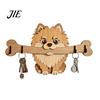 Decorazione Rustica Porta Chiavi da Parete in Legno, Gancio da Ingresso a Forma di Cane che Tiene un Osso, Organizer da Parete per Casa, Cucina, Corridoio,