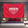 A Red Shield with an Owl Design, Bold Text "DFCO 1998" In White. Patterned Tapestry for Bedroom and Living Room Home Decor