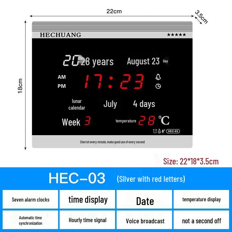 HANDUNYOULED Perpetual Calendar Digital Clock