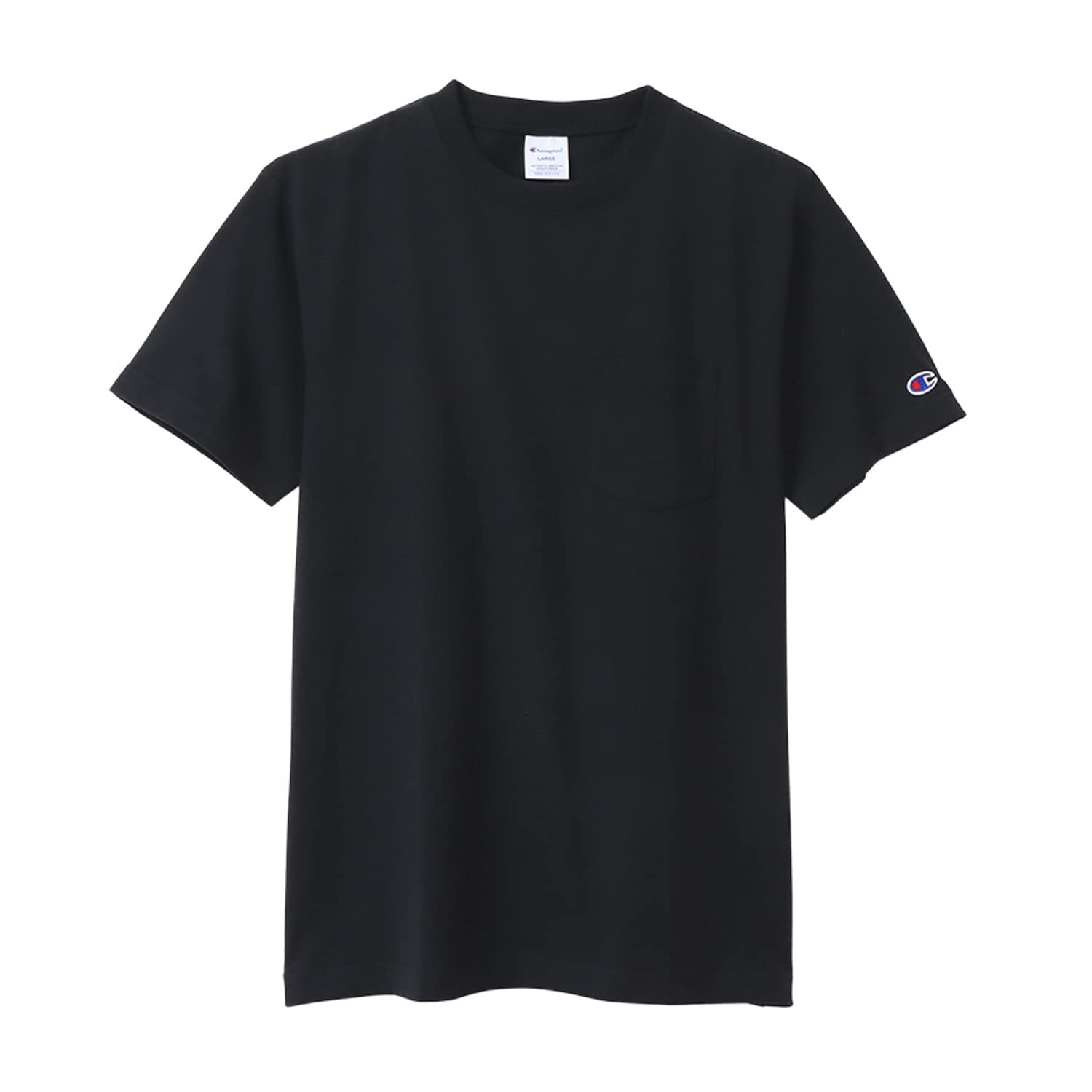 Champion Short Sleeve T-Shirt Crewneck 100% Cotton USA Short Sleeve Pocket T-Shirt Basic C3-X357-090-S чёрный