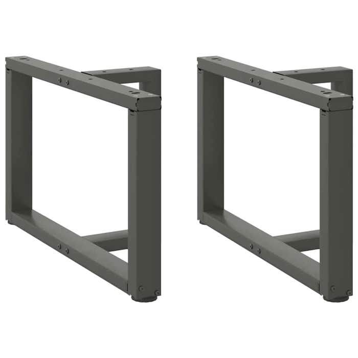VidaXL Pieds de table basse en T, 2 pièces, anthracite, 60 x 25 x (42-43) cm, acier 4013034