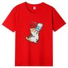 T-shirt a maniche corte da donna in cotone con stampa cartoon, top popolari a mezza manica, T-shirt estiva