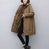 Women's 2024 Winter Fleece-Lined Hooded Parka: Loose Mid-Length Thickened Workwear Cotton Coat