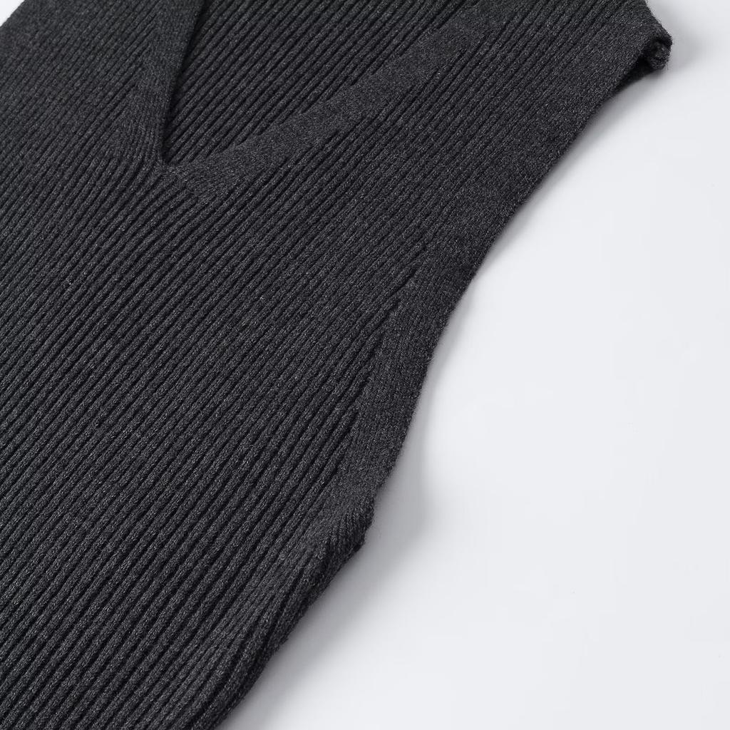 Women's Clothing Autumn New, Commuter Style Fashionable and Elegant Sleeveless Wool Knitted Dress