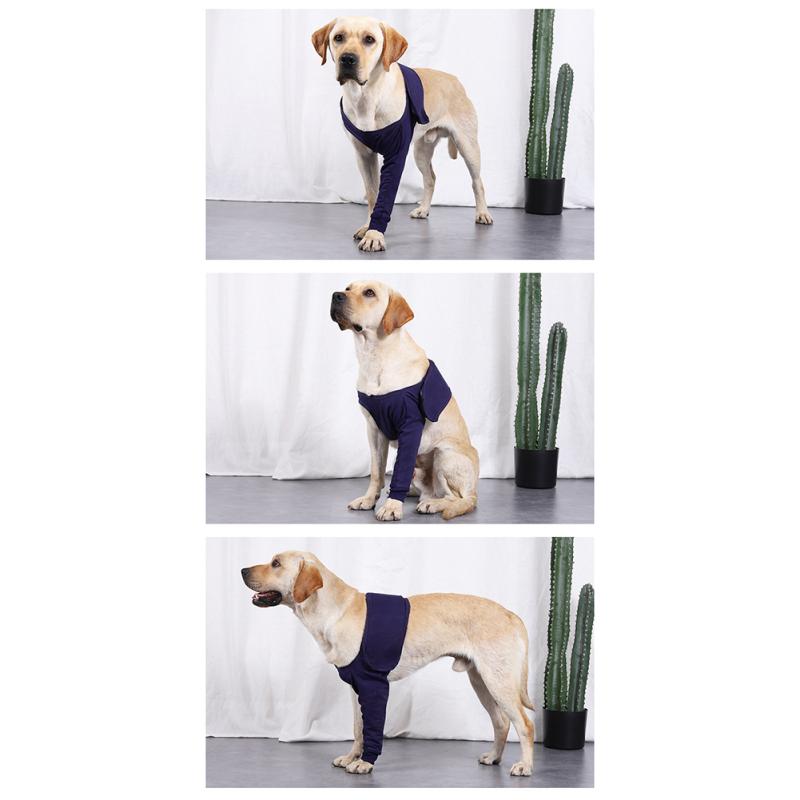 Pet Dogs Denim Anti-licking Protector Sleeve Breathable Support Brace With Magic Stickers For Front