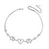 Trendy Butterfly Heart Rhinestone Necklace: Versatile Fashion for Banquets