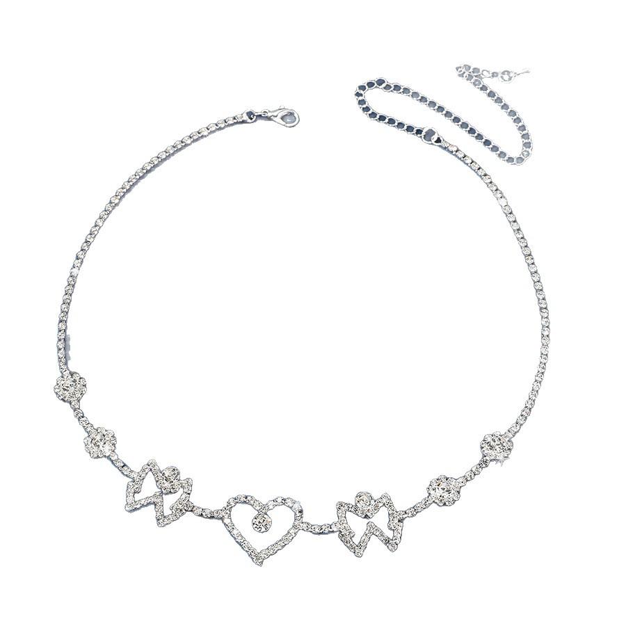 Trendy Butterfly Heart Rhinestone Necklace: Versatile Fashion for Banquets