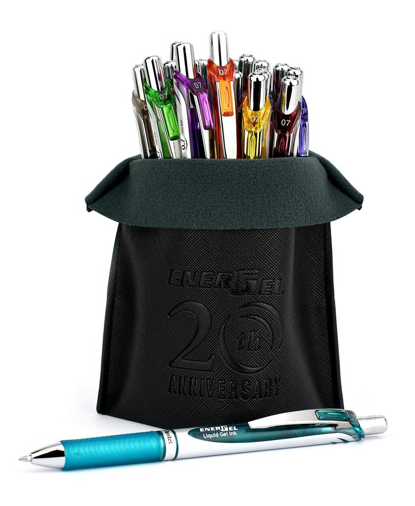 PENTEL Ballpoint Pen Gel Ink Energel Knock Type Limited Silver Shaft 20 Colors 0.7mm BL77-20