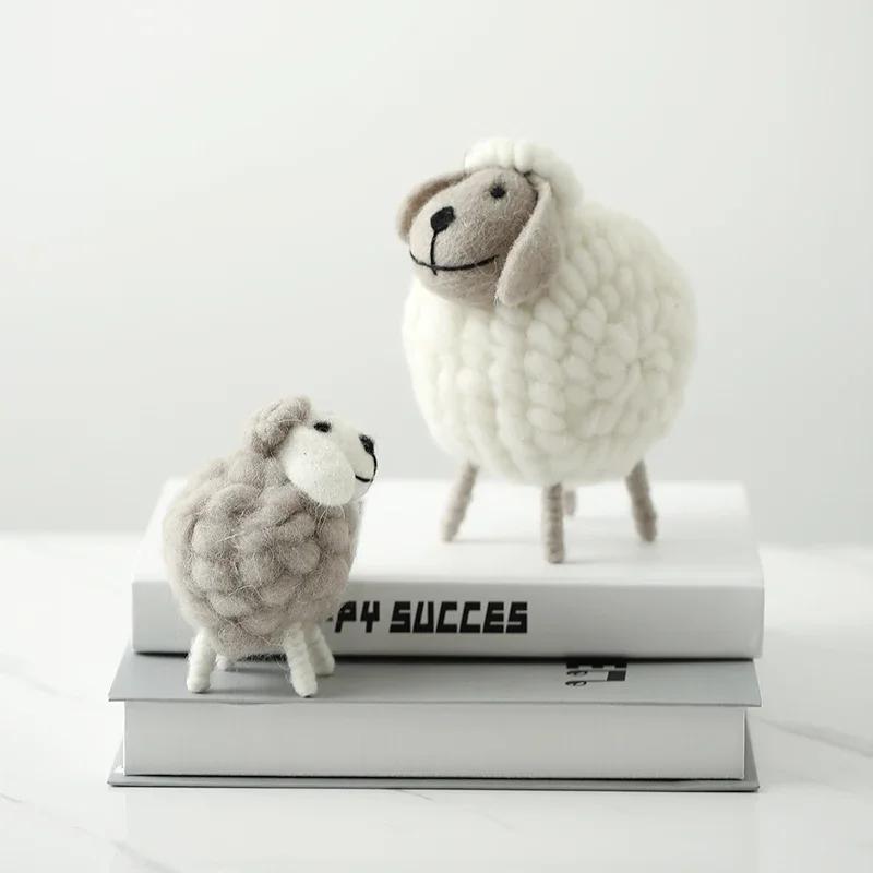 Cute Animal Ornament Office Decoration Mini Sheep Figurines Miniatures Crafts Kawaii Desktop Decor Accessories Home Decor