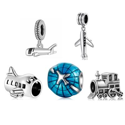 2022 Fashion Lovely Airplane 925 Sterling Silver Charms Beads Fit Original  Charm Bracelet Jewelry Making