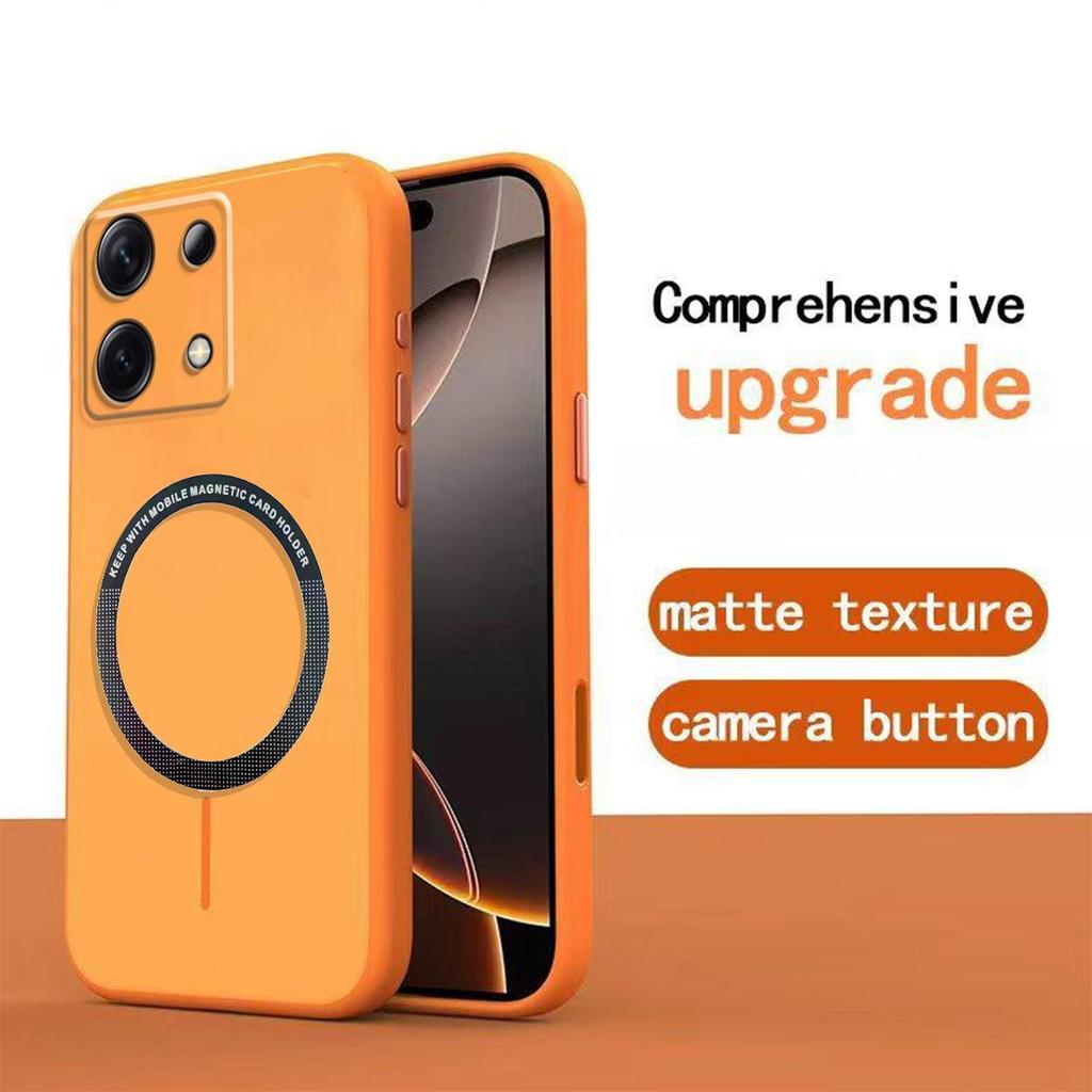 Frosted Semi Clear Magnetic Phone Case for Xiaomi Redmi Note 13 5G 4G Soft TPU Cover