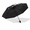 Guitarist, Helmeted Themed Automatic Opening and Closing Umbrella, Compact Travel Umbrella, Lightweight and Portable, Suitable for Beach Com