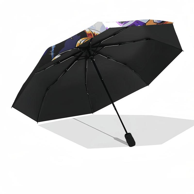 Guitarist, Helmeted Themed Automatic Opening and Closing Umbrella, Compact Travel Umbrella, Lightweight and Portable, Suitable for Beach Com