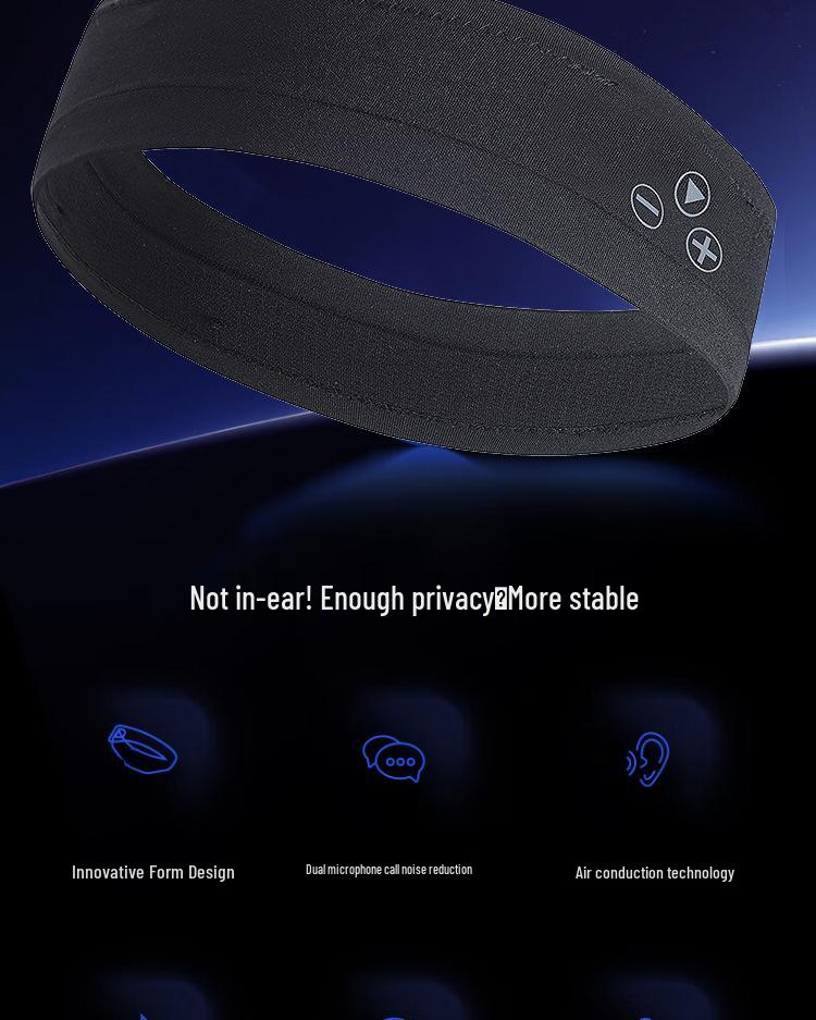 Wireless Bluetooth Yoga Headband Earbuds & Sleep Eye Mask with Ultra-long Standby