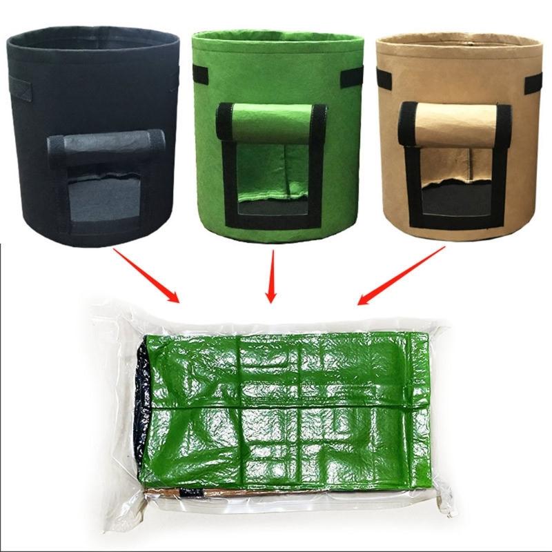 Visible Strawberry Sweet Potato Grow Bags Thickened Nonwoven Fabric Pots 4/7/10 Gallon Pot for Garden Planting Bags