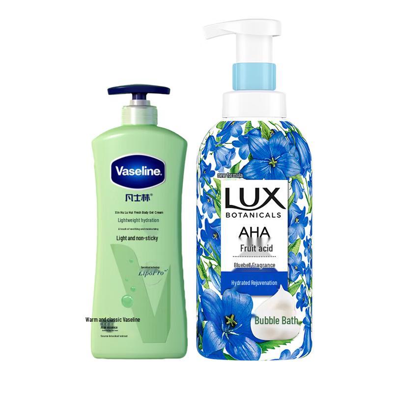 Vaseline Aloe Fresh Body Lotion & Blue Wind Chime Shower Gel Set