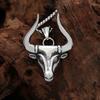 Vintage Creative High Polish Stainless Steel Bull Head Necklace Punk Personalized Male Animal Pendant Jewelry Gifts