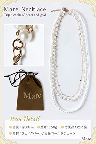 Mare Lange Perlenkette für Damen, Stilvolles Gold-Accessoire, Perfekt für Hochzeiten, Partys, Einweihungsfeiern, Abschlussfeiern und Andere Formelle Anlässe