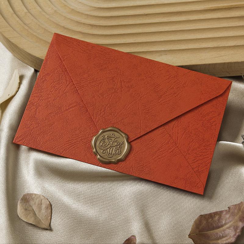 Retro Wood Grain Stationery Set: Love Letter, Postcard, Invitation, Greeting Card with Storage Bag & Sealing Wax