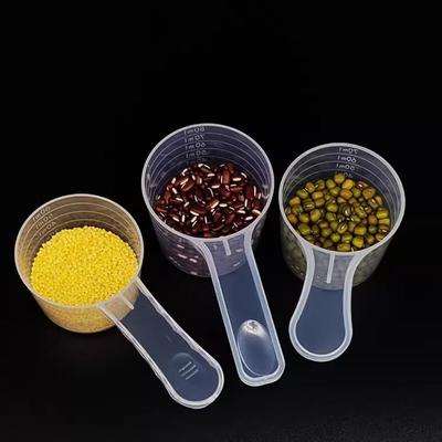 5 ks/sada Průhledná plastová odměrka lžíce Plochá spodní lžíce s měřítkem Užitečná kuchyňská odměrka na pečení