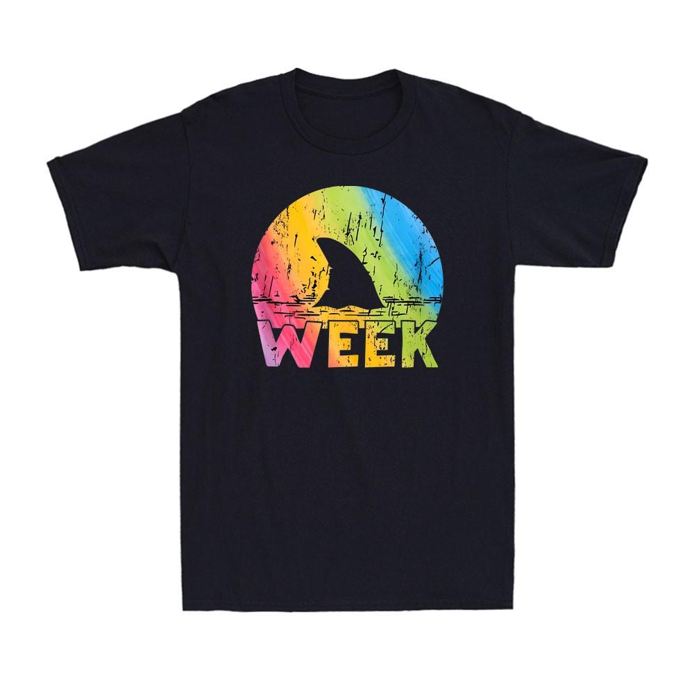 

Shark Vintage Ocean Wildlife Summer 2025 Shark Rainbow Retro Men s T-Shirt Unisex T-Shirt XXXXL