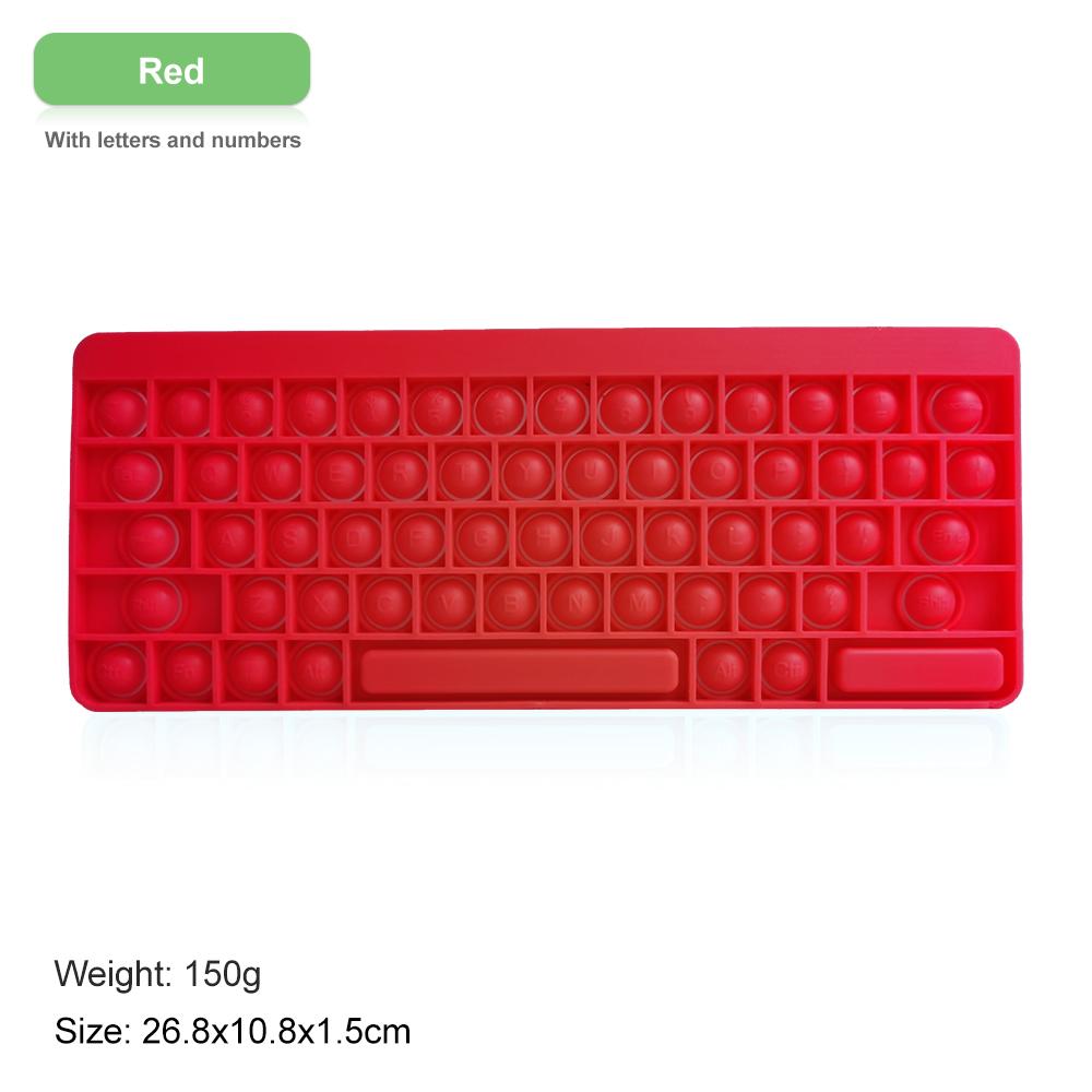 Keyboard Push Bubble Fidget Sensory Toys Rainbow Popping Silicone Game Toy Anxiety & Stress Reliever  Toy For Kids And Adu