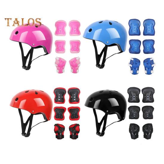 7ks/sada Dětská sada ochranných pomůcek na bruslení Kolečkové brusle Skateboard Kolo Cyklistická koloběžka Nastavitelná přilba Kolenní chránič loktů Chránič zápěstí