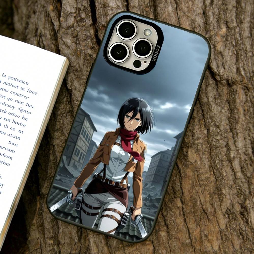 Mikasa Ackerman Phone Case For iPhone 17,16,15,14,13,12,11 Plus,Pro Max,XS,Colorful Silver Phone Case Funda Cover
