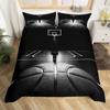 Basketball Duvet Cover Black Gold Bedding Set Black and Golden Basketball Court Design Comforter Cover Sports Games Quilt Cover