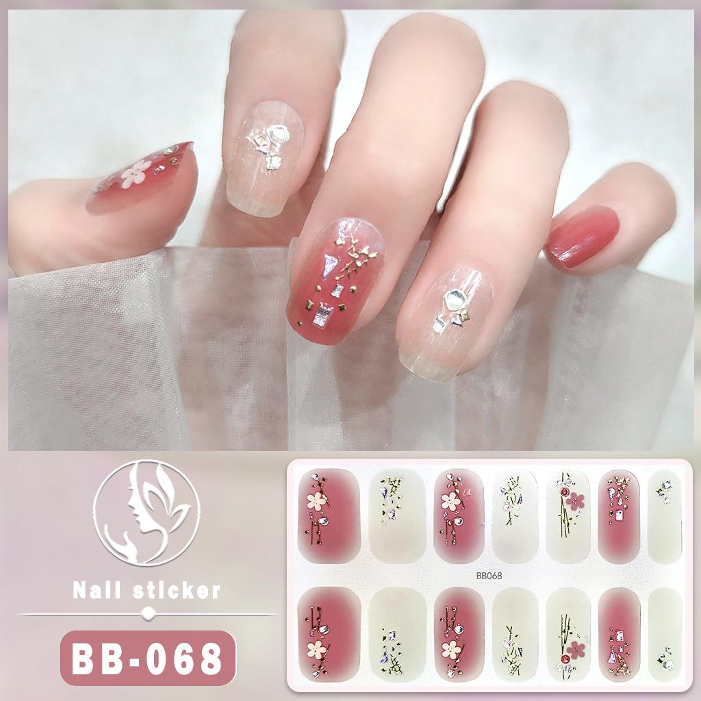 BB 5D No-Bake Gel Nail Sticker Light Therapy Nail Film Nail Sticker Full 3D Hot Gold Wearing Nail Sticker
