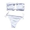 Sexy Womens Swimsuit Push-Up Padded Bra Striped Print Bathing Swimwear Jumpsuit