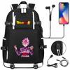 Vegeta Sun Wukong Dragon Ball Ultra USB Headphones Teen Student School Bag Men's and Women's Leisure Travel Backpack