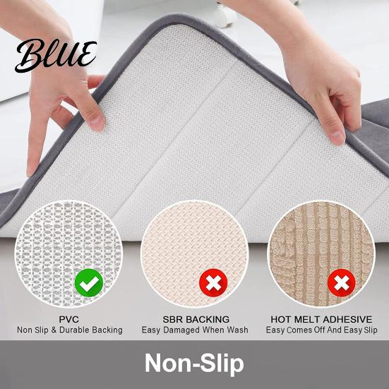 Super Absorbent Bath Water Bathroom Memory Foam Soft Non-slip Mat Ultra Quick Dry Rug Shower