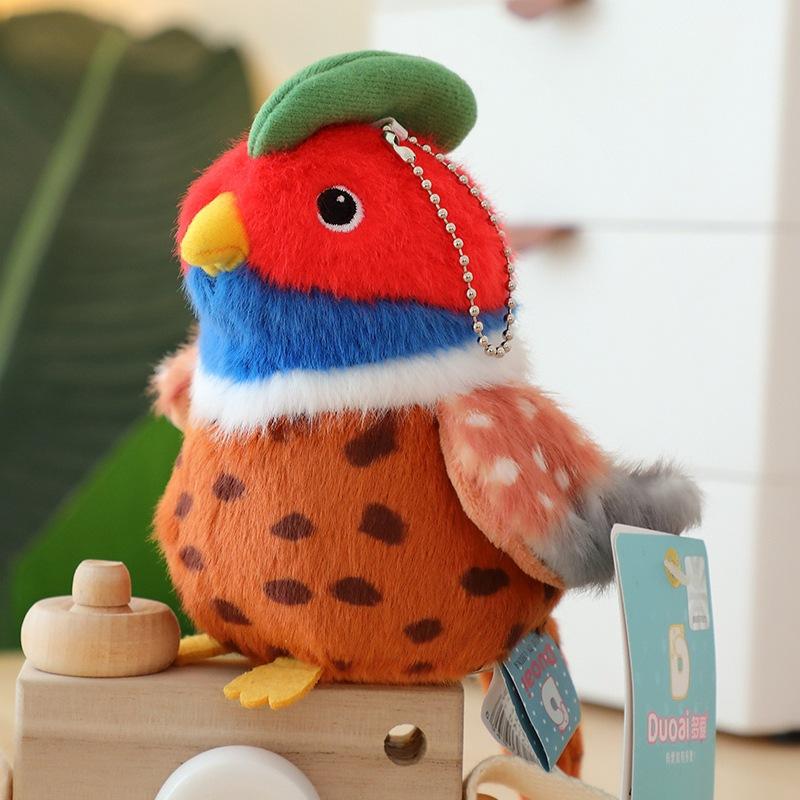 Love Bird Plush Pendant Simulation Bird Parrot Bag Pendant Sparrow Doll Bag Pendant Gift