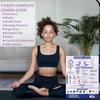 11pcs Chakras Posters (14.2 x 11.0 in) Yoga Poses Posters Set, Healing Meditation Yoga Pose with Crystals & Affirmations Quick Reference Guide,