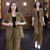 Women's Spring and Autumn Casual Jacket, Suit Jacket, Wide-leg Pants, Two-piece Suit, Women's Suit, Office Clothing