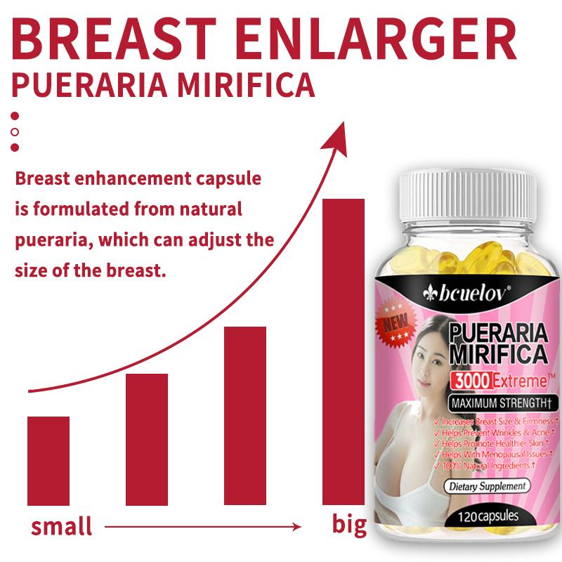 Pueraria Mirifica Extract Capsules 1000 Mg, for Breast Enlargement and Enhancement, 120 Capsules